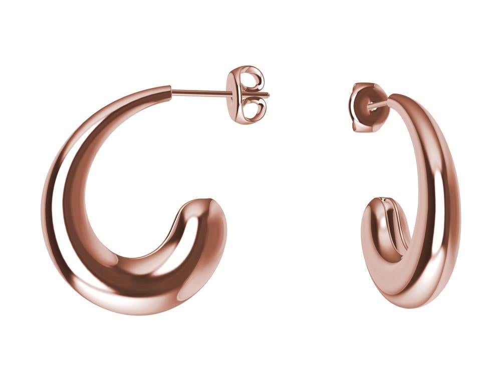 18 Karat Rose Gold C Hoop Teardrop Earrings Medium , Less is more. This design can last you 20 years or more. Designing for Tiffany's taught me the essence of the sublime.  Simplicity. Clean elegance , keep it simple silly.
These are hollow hoops 3d