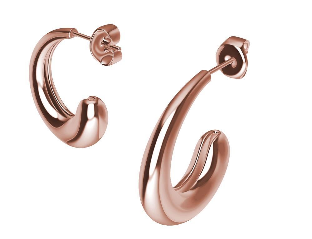 rose gold teardrop hoop earrings