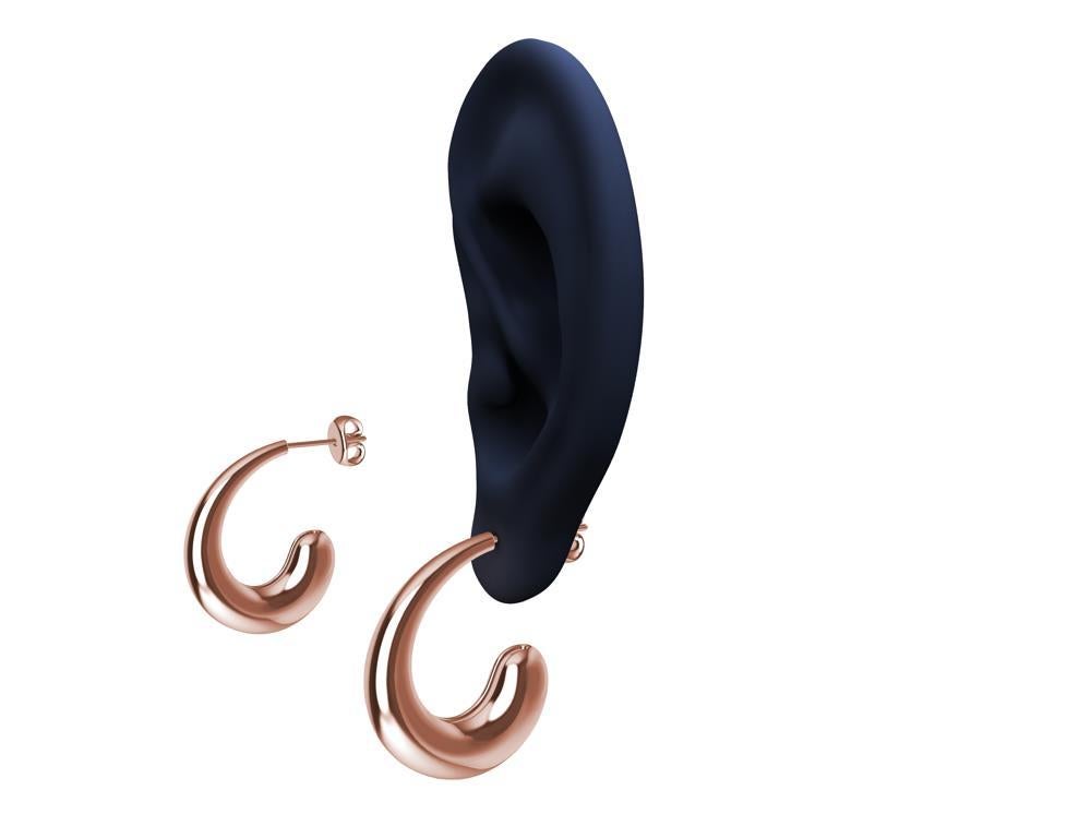 18 Karat Roségold C-Hoop Teardrop-Ohrringe im Zustand „Neu“ im Angebot in New York, NY