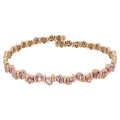 18 Karat Roségold Choker mit rosa Saphiren