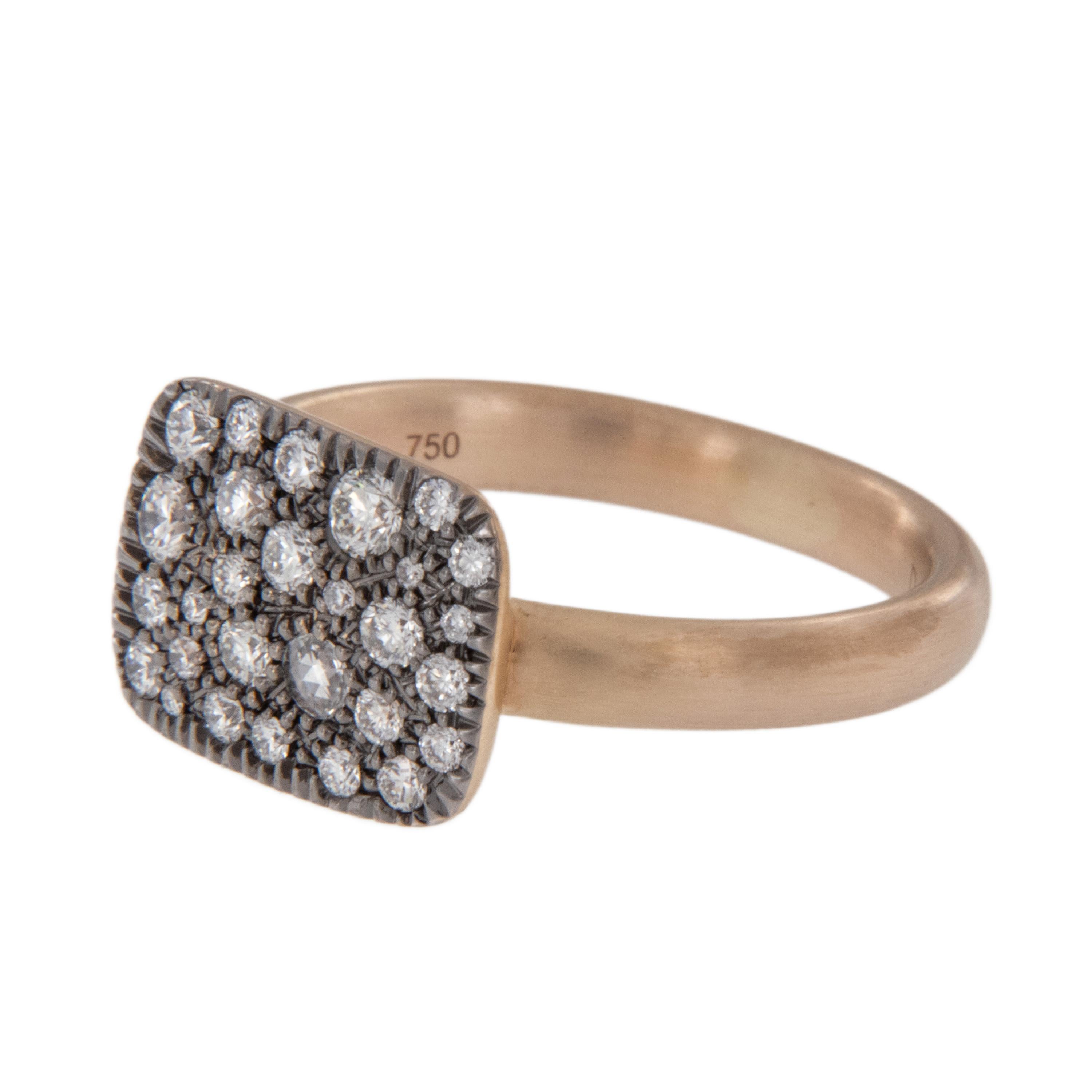 Contemporary 18 Karat Rose Gold Christophe Danhier 0.50 Cttw Champagne Diamond Ring