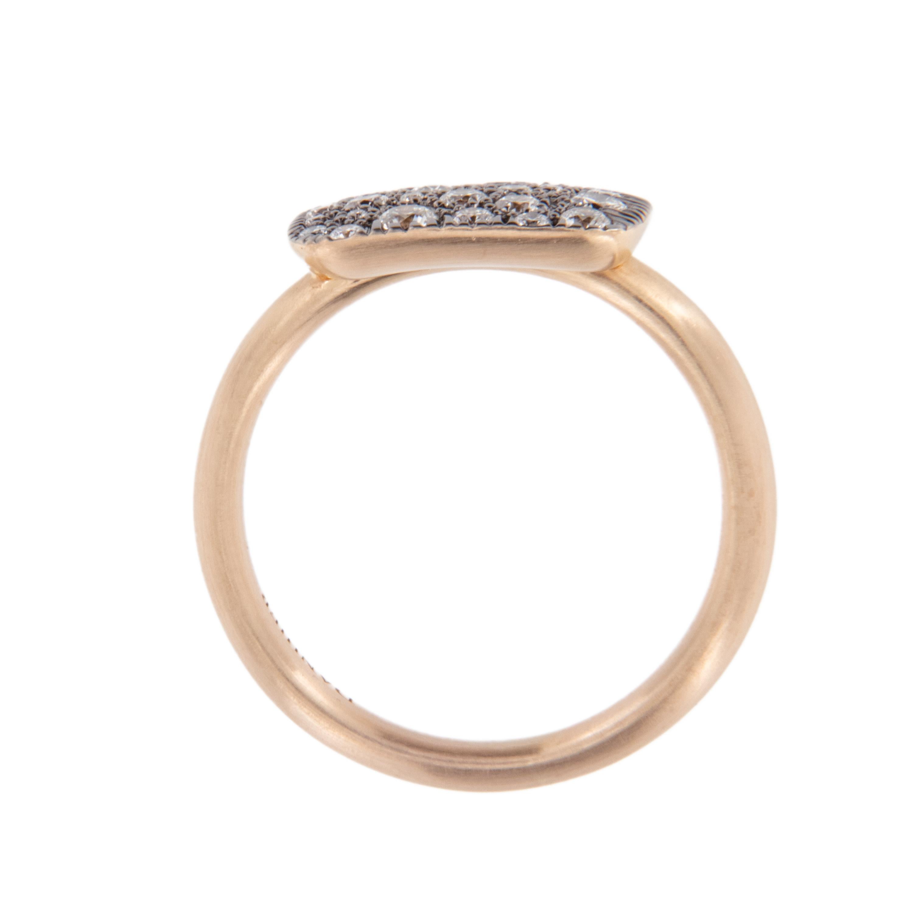 Round Cut 18 Karat Rose Gold Christophe Danhier 0.50 Cttw Champagne Diamond Ring