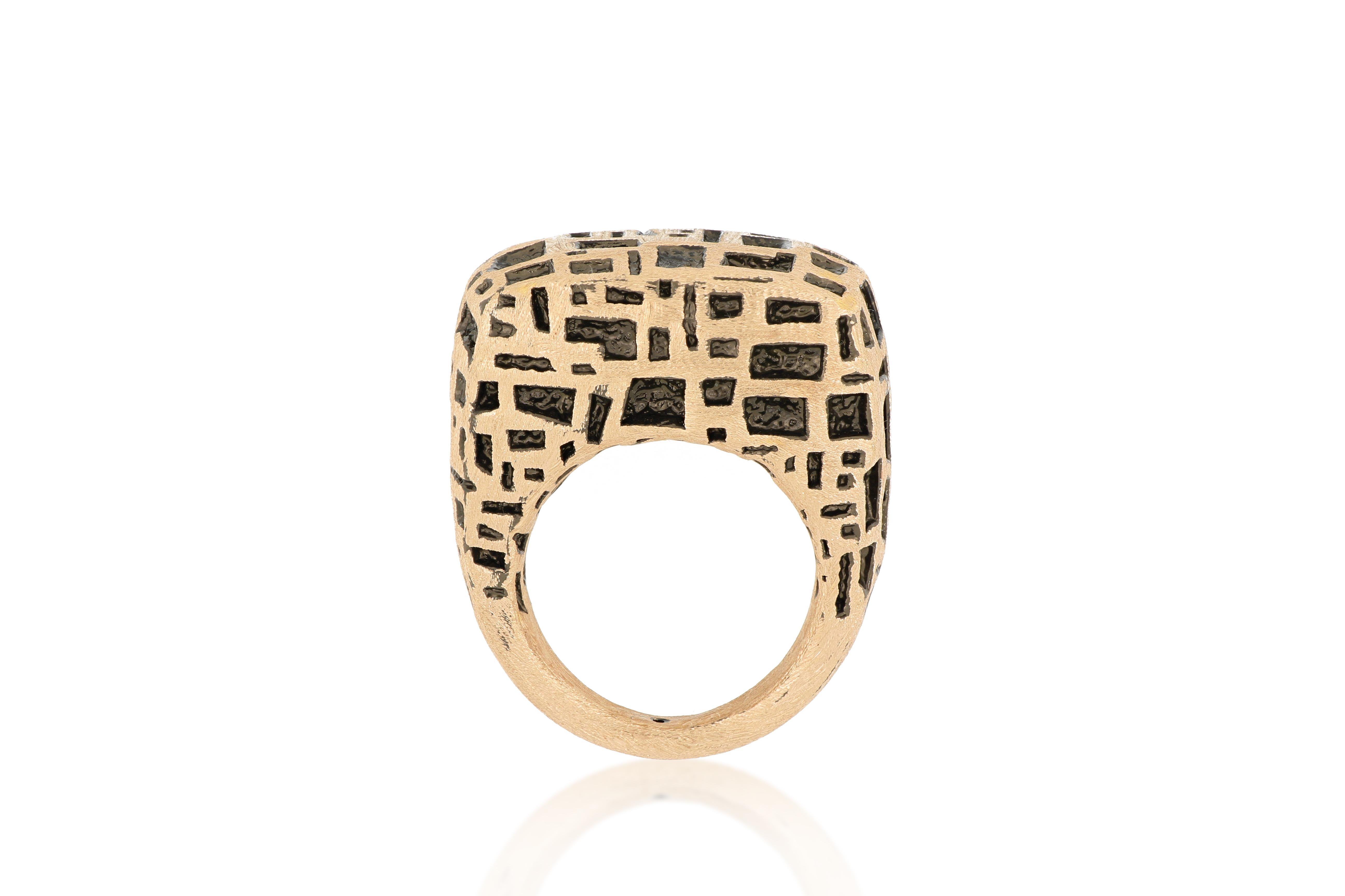 Contemporary 18 Karat Rose Gold Cocktail Ring For Sale