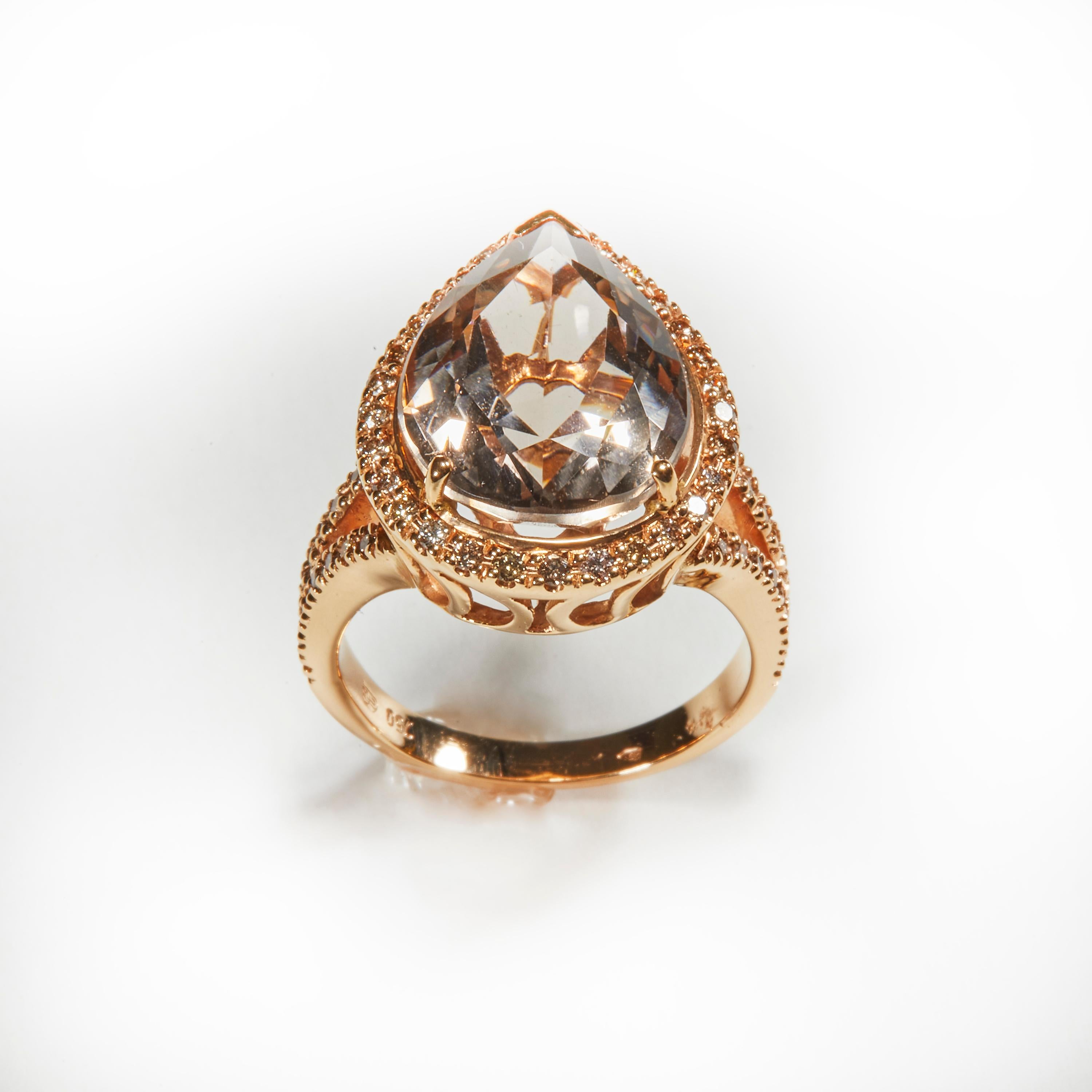 18 Karat Rose Gold Cognac Diamond and Smoky Quartz  Cocktail Ring

62 Cognac Diamonds 0,52 Carat
1  Smoky Quarz 8,18 Carat

Size EU 54 US 7


Founded in 1974, Gianni Lazzaro is a family-owned jewelery company based out of Düsseldorf,