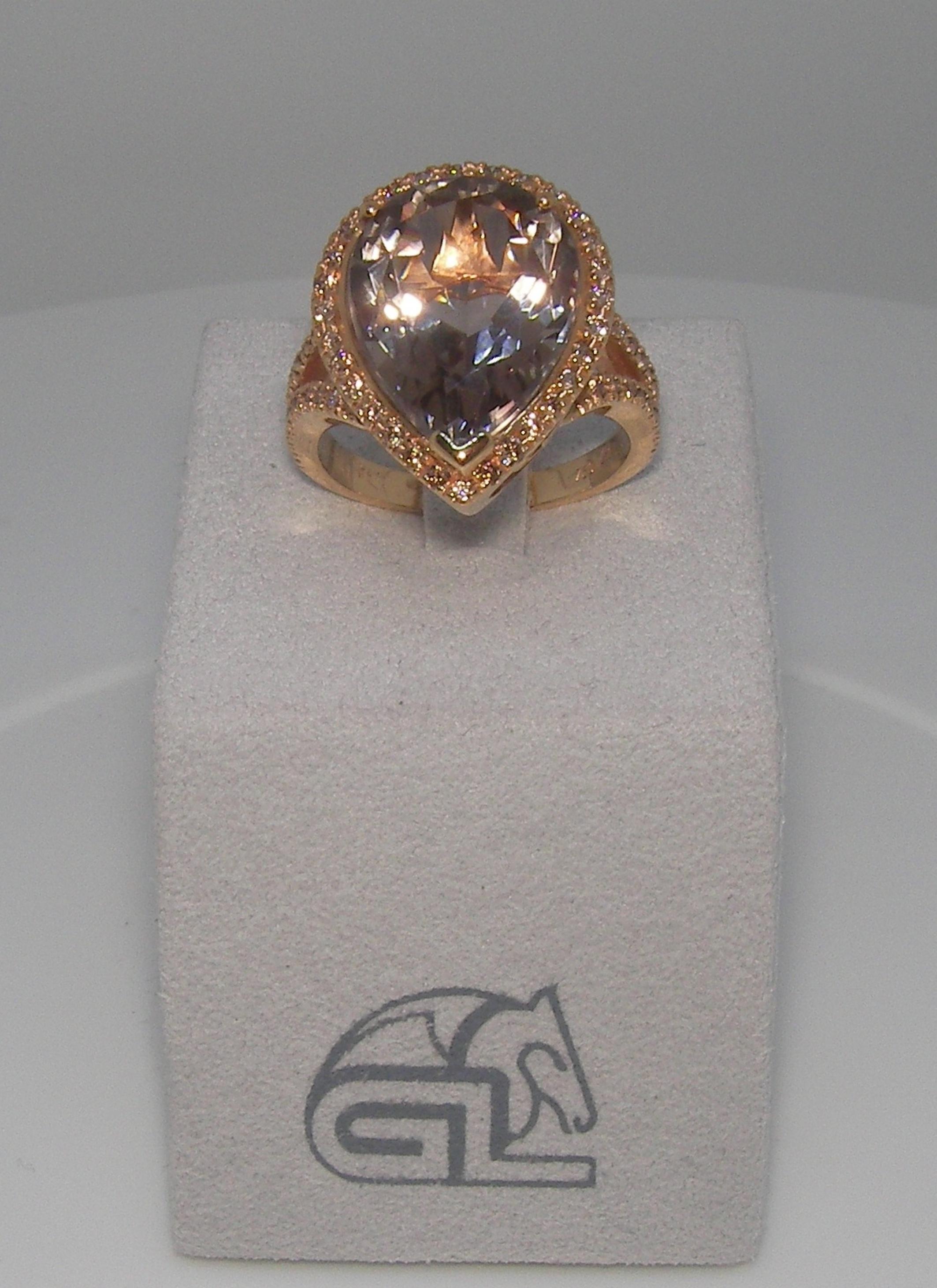 rose gold cognac diamond ring