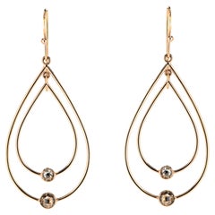 18 Karat Rose Gold Cognac Diamond Earrings