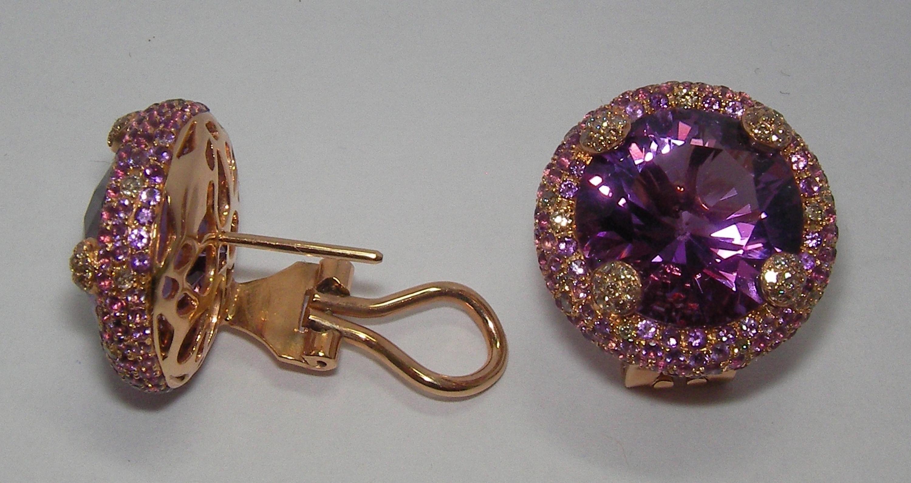 rose gold amethyst earrings