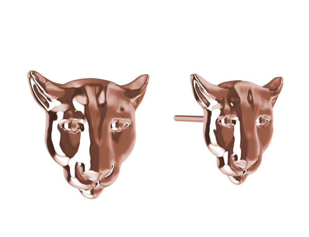 18 Karat Pink Gold  Colorado Cougar Stud Earrings, Tiffany Jewelry designer , Thomas Kurilla  is trying to keep the wild life at bay. They call it a mountain lion, panther, puma, or cougar . Just remember it has 4 legs, you have 2. Imagine hiking or