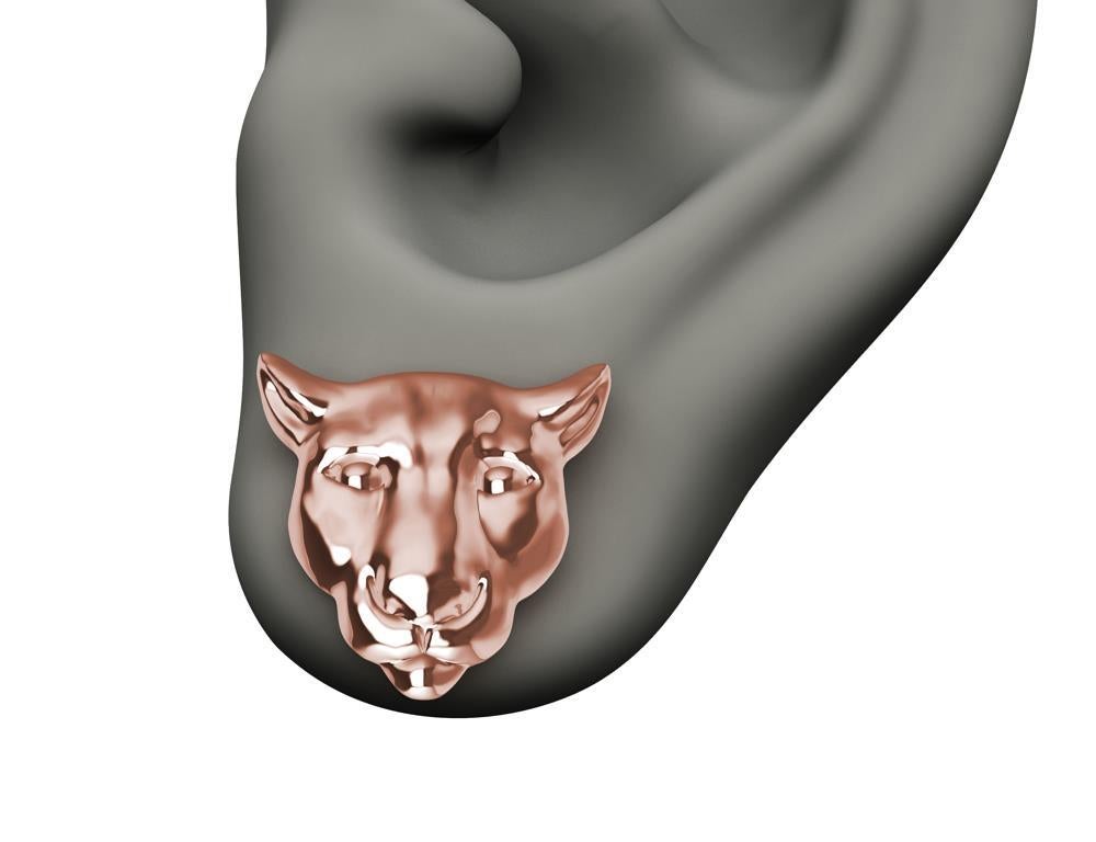 Clous d'oreilles Colorado Cougar en or rose 18 carats Pour femmes en vente
