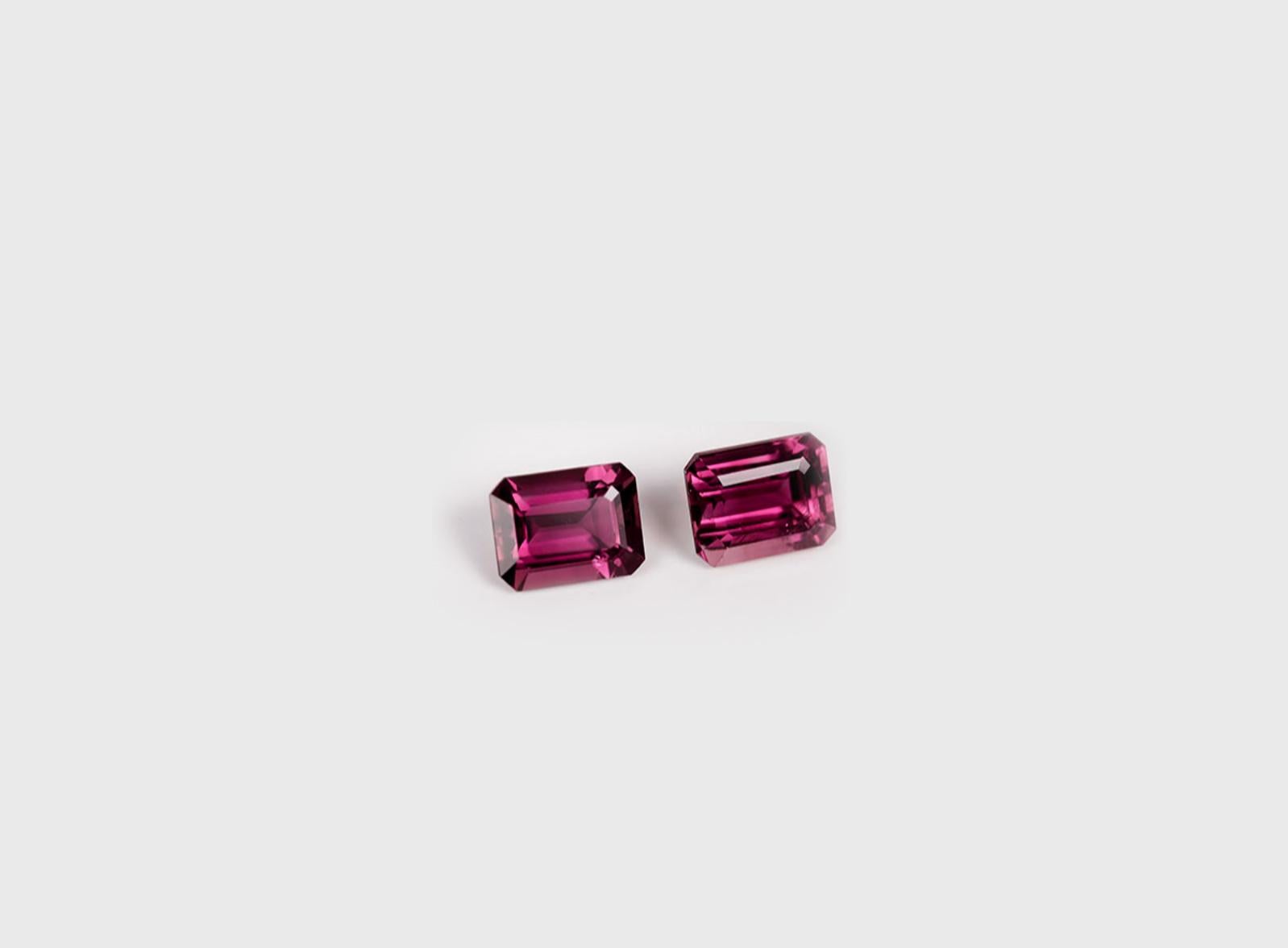 Eighteen Karat Rose Gold Contemporary Earrings with Pink Tourmalines For Sale 1
