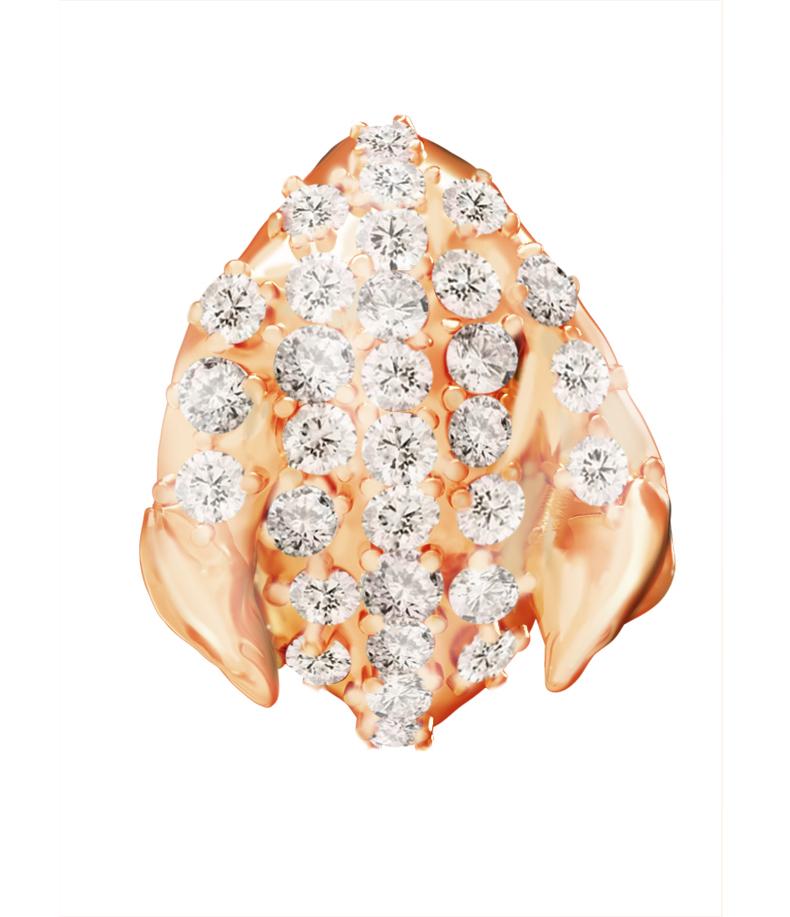 Sixty Diamonds Eighteen Karat Rose Gold Contemporary Peony Petal Earrings In New Condition For Sale In Berlin, DE