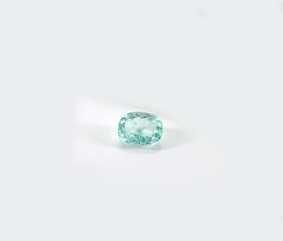 Round Cut 18 Karat Rose Gold Contemporary Ring with Seven Diamonds and Paraiba Tourmaline For Sale