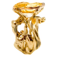 18 Karat Rose Gold Corteccia Ring With Citrine