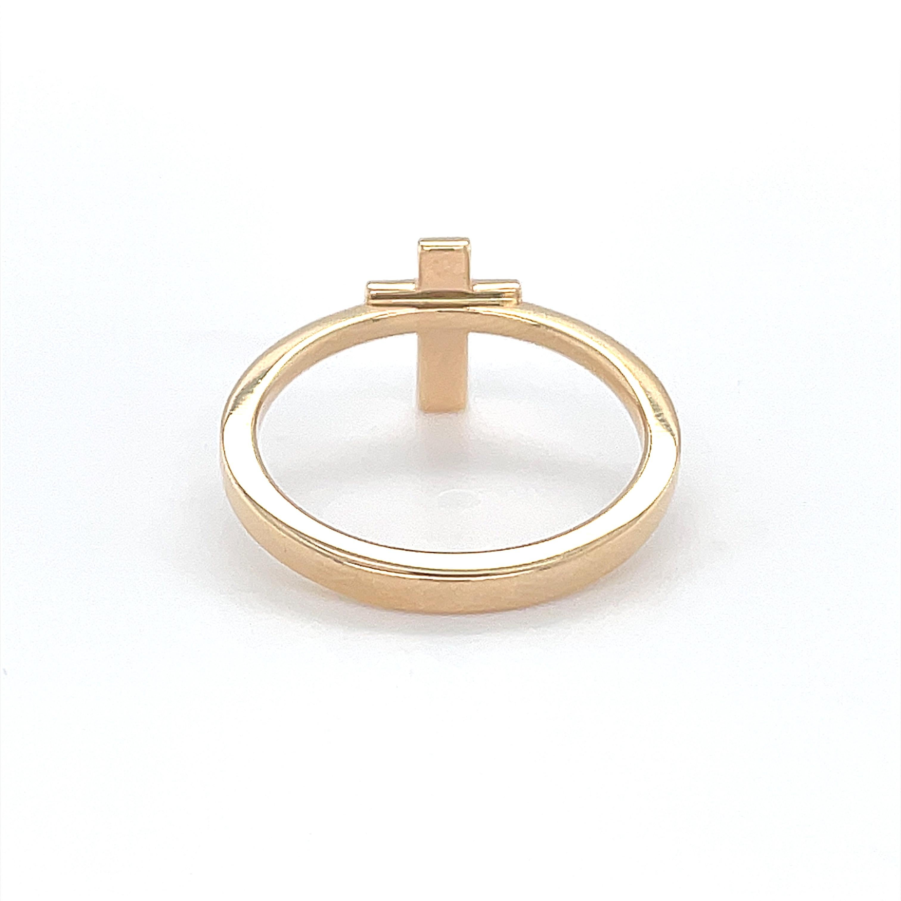 18 Karat Rose Gold Cross Diamond Fashion Ring In New Condition For Sale In Monte-Carlo, MC