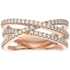 18 Karat Rose Gold Dahlia Interweave Diamond Ring '1/2 Carat'