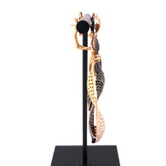 18 Karat Rose Gold Diamond and Black Diamond Earrings
