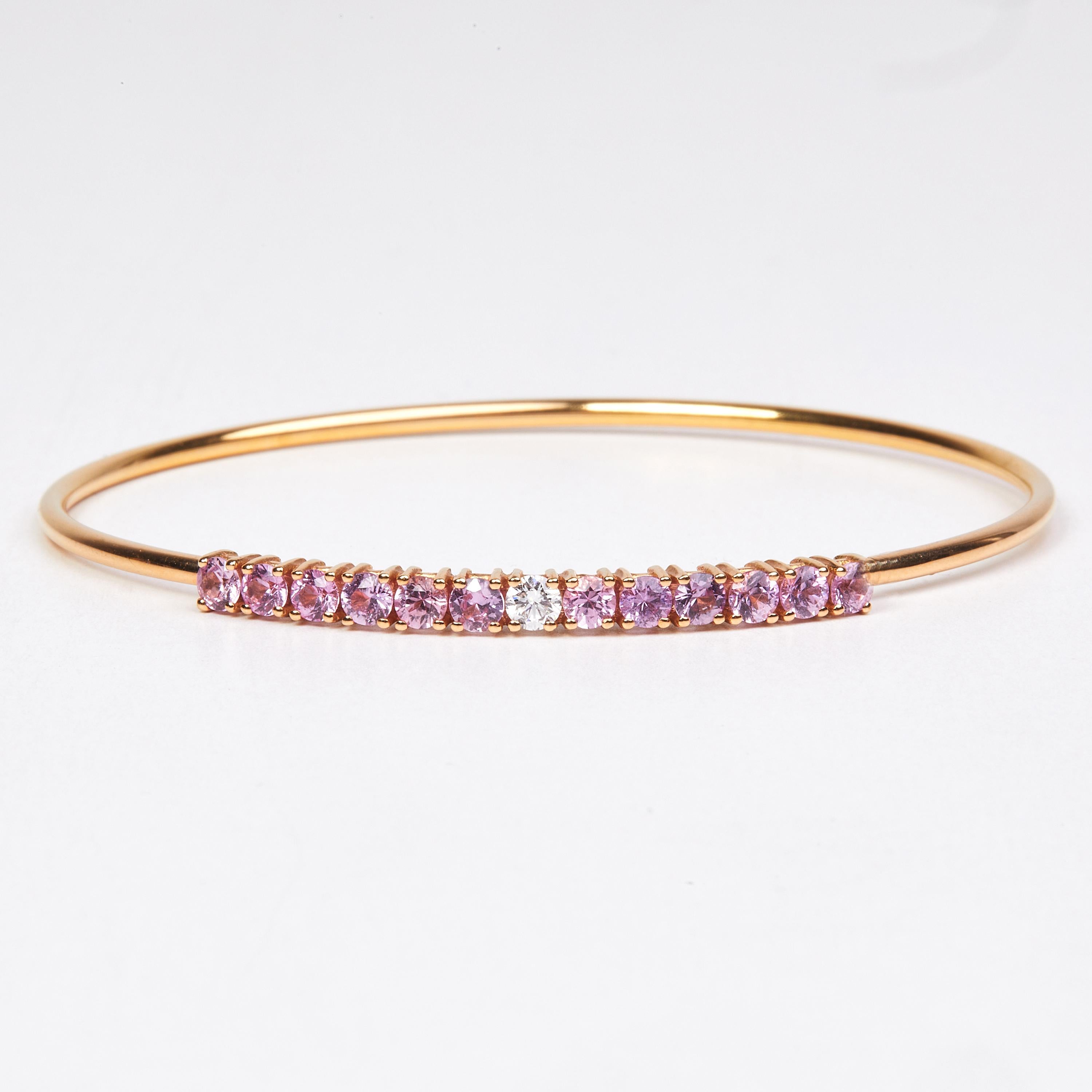18 Karat Rose Gold Diamond and Pink Sapphire Bracelet

1Diamonds 0.12Carat H SI
12 Pink Sapphire 1.66 Carat
5,7 x 5.0 cm


Founded in 1974, Gianni Lazzaro is a family-owned jewelry company based out of Düsseldorf, Germany.
Although rooted in