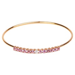 Bracciale in oro rosa 18 carati con diamanti e zaffiri rosa