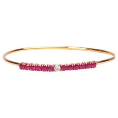 18 Karat Rose Gold Diamond and Ruby Bracelet