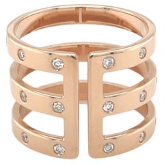 18 Karat Rose Gold Diamond Band Ring