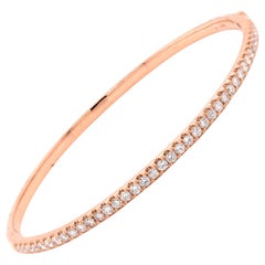 18 Karat Rose Gold Diamond Bangle Bracelet