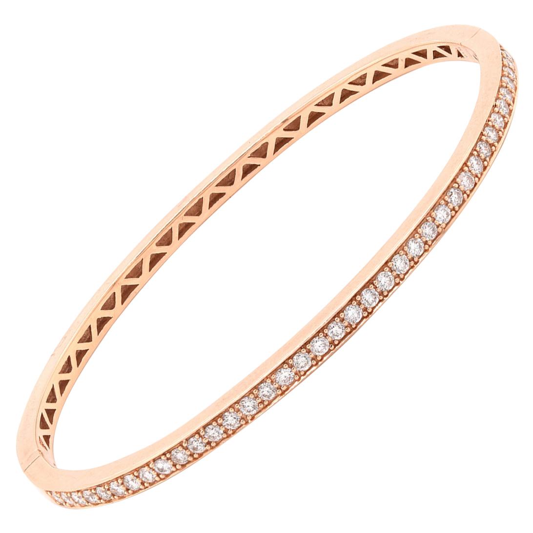 18 Karat Rose Gold Diamond Bangle Bracelet