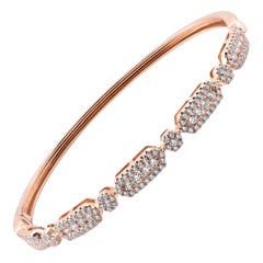 18 Karat Rose Gold Diamond Bangle Bracelet