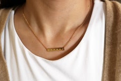 18 Karat Rose Gold Diamond Bar Pendant