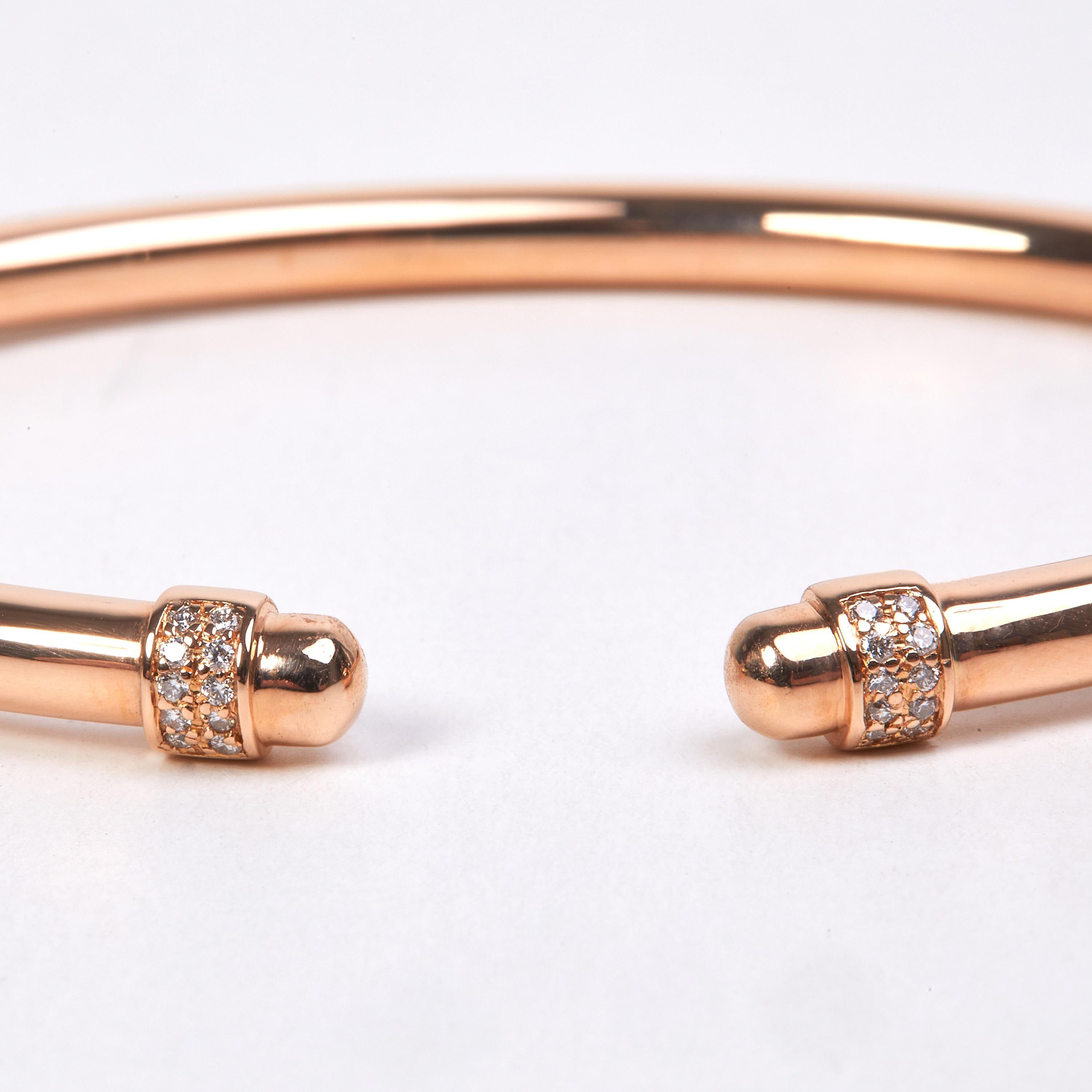 Cabochon 18 Karat Rose Gold Diamond Bracelet For Sale