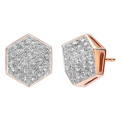 Paolo Costagli 18 Karat Rose Gold Diamond Brillante Stud Earrings