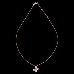 18 Karat Rose Gold Diamond Butterfly Necklace