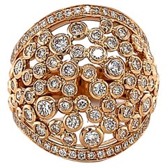 18 Karat Rose Gold Diamond Cocktail Ring