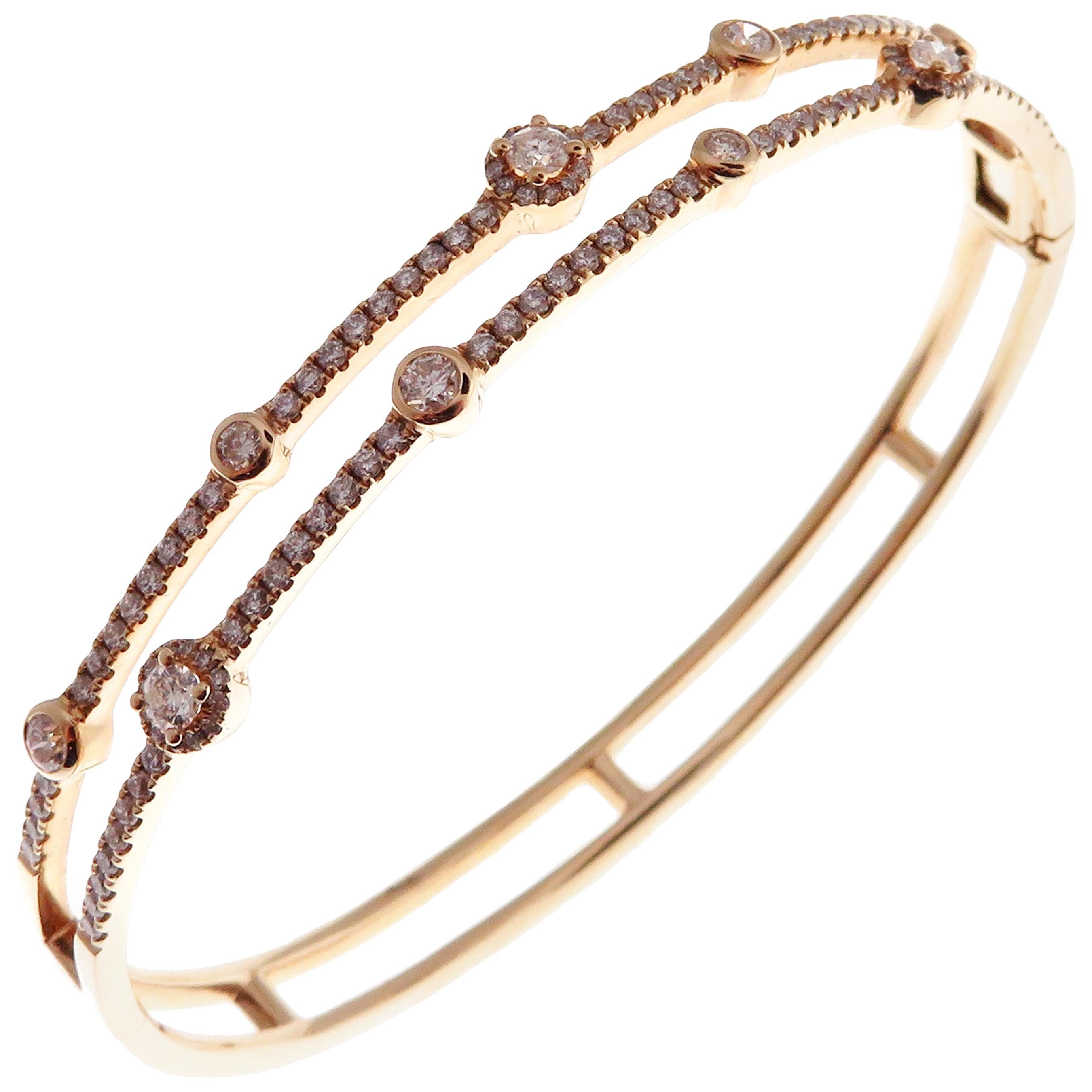 Hermès Kelly Diamond Pave Bangle Rose Gold Bracelet at 1stDibs hermes