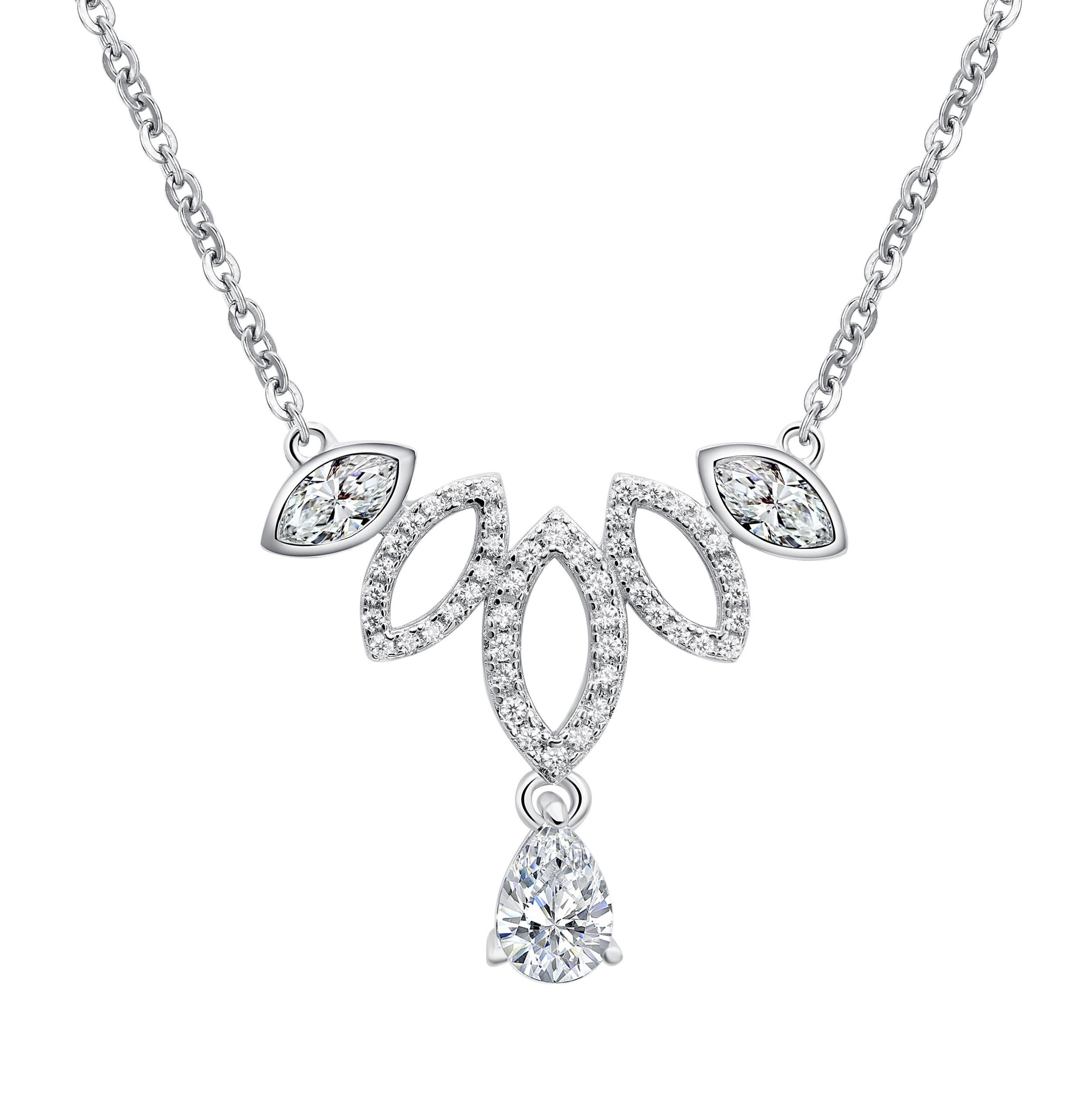 18 Karat Rose Gold Diamond Dew Drop Necklace For Sale 1