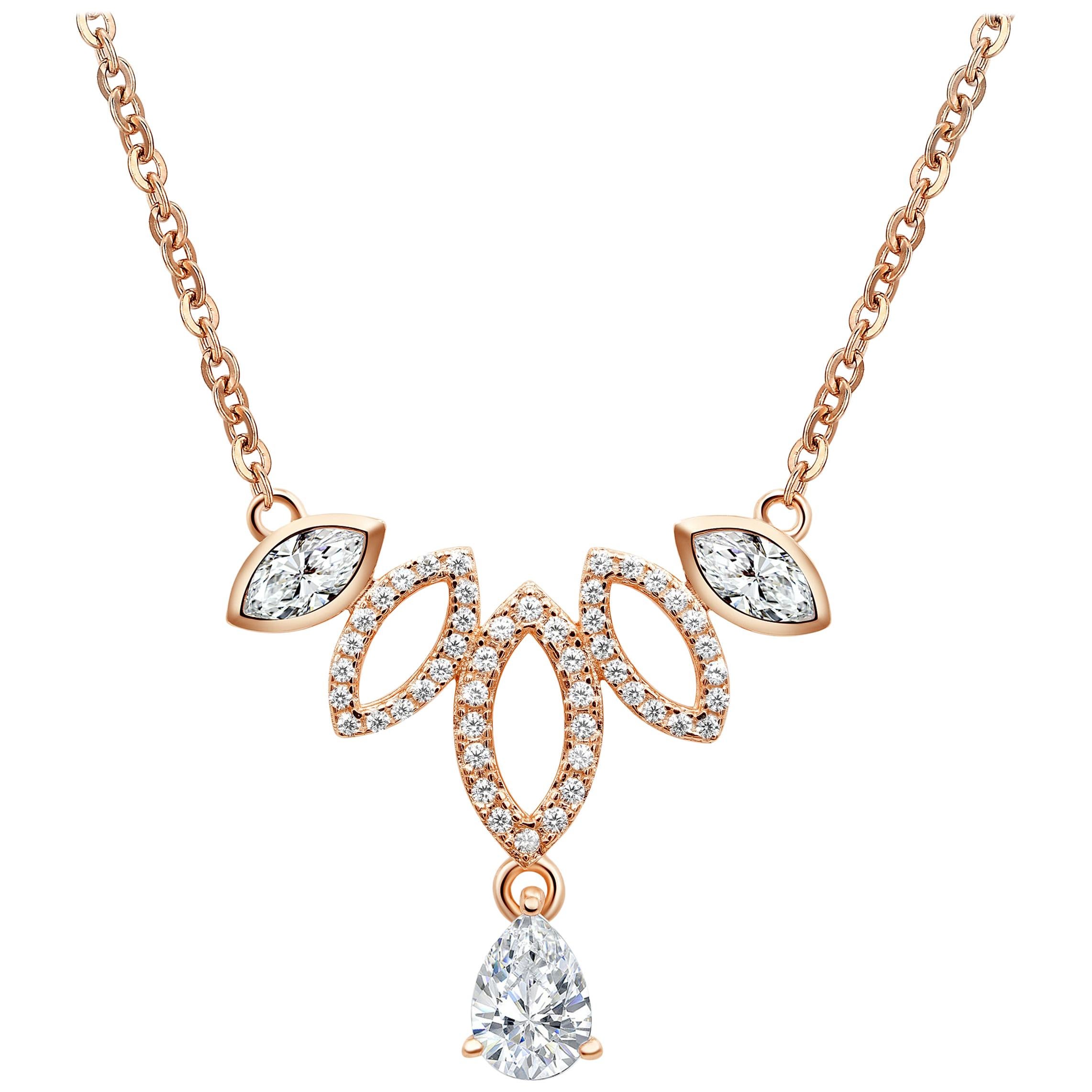 Collier goutte Dew en or rose 18 carats et diamants