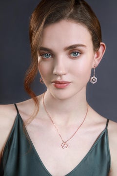 18 Karat Rose Gold Diamond Double Halo Earrings