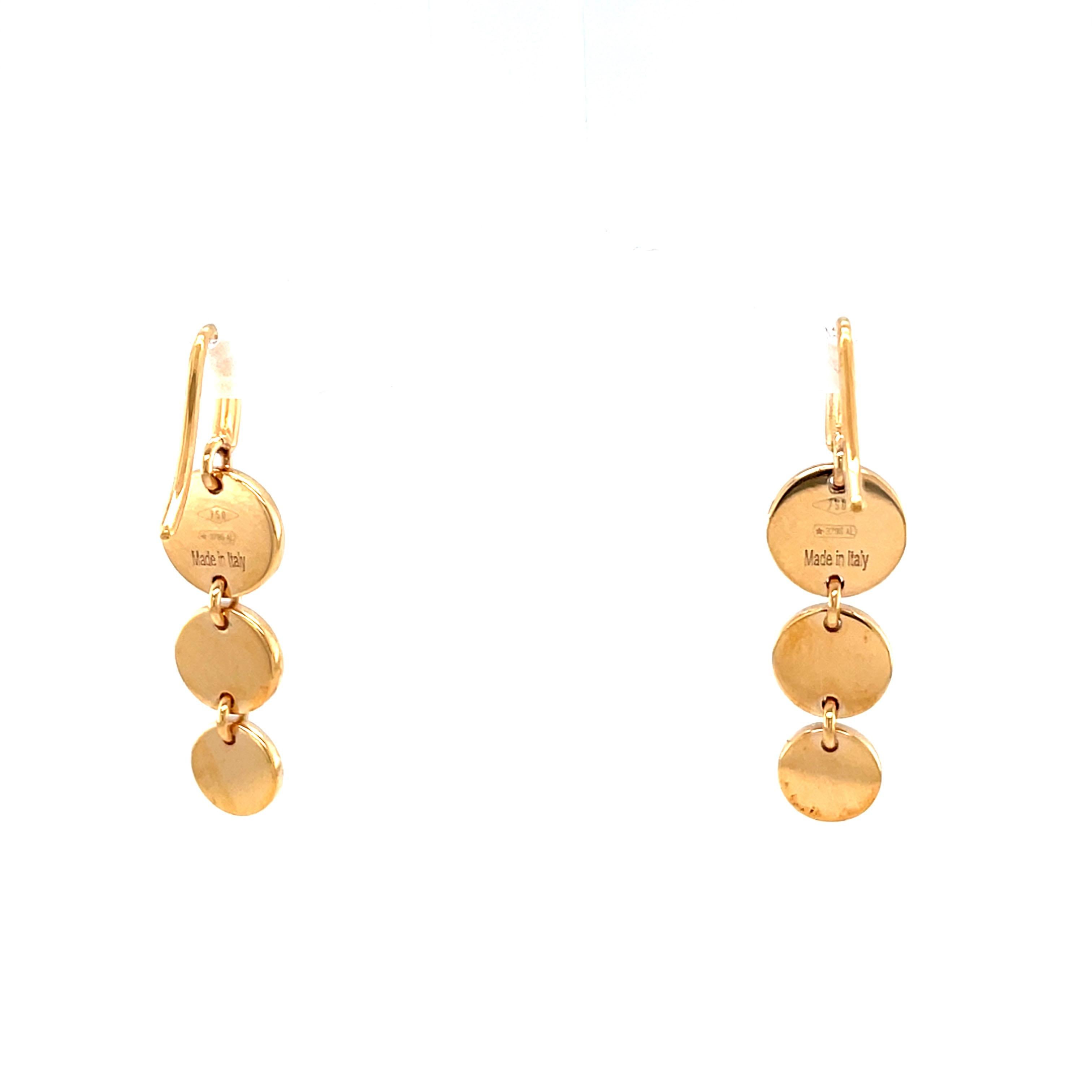 Contemporary 18 Karat Rose Gold Diamond Drop Earrings For Sale