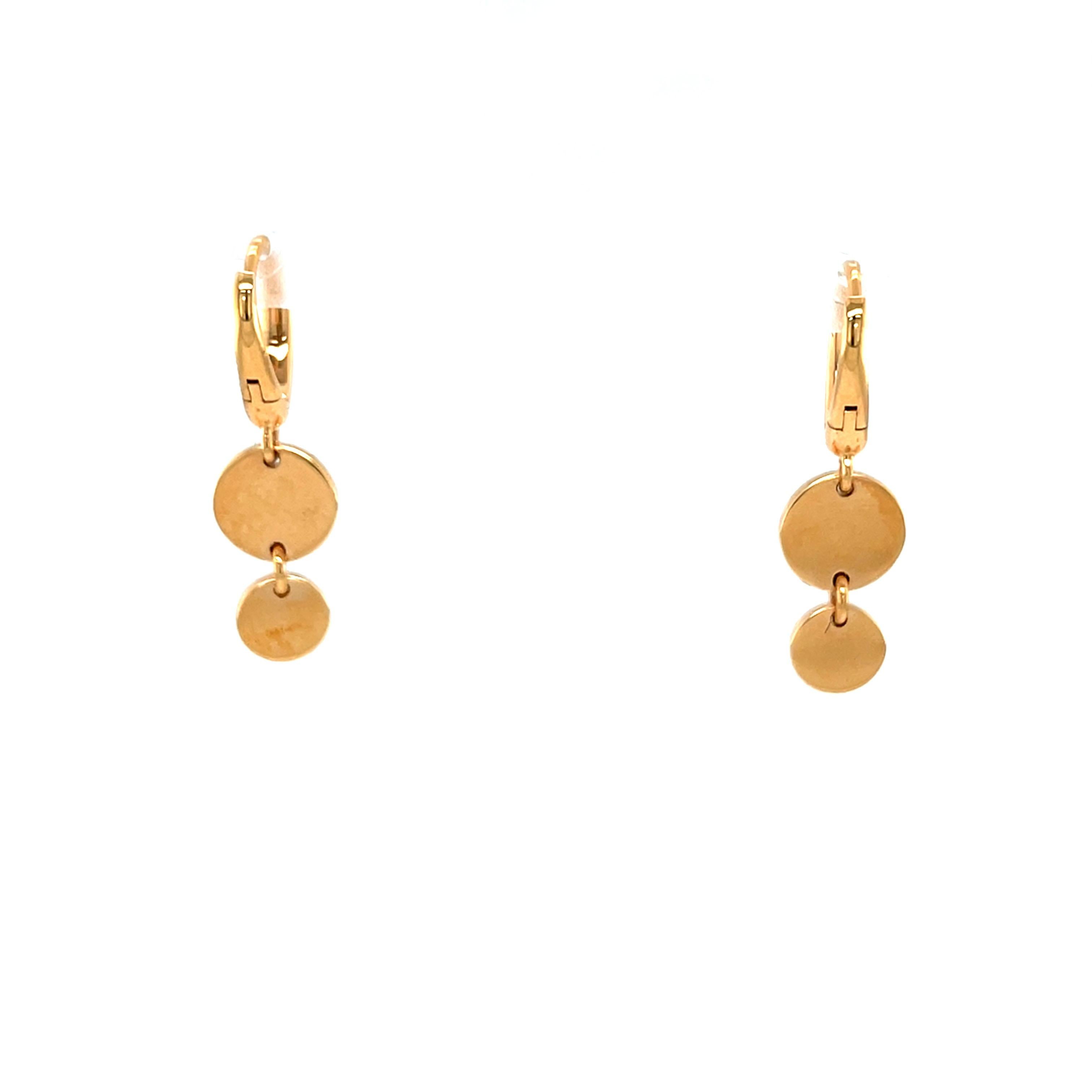 Contemporary 18 Karat Rose Gold Diamond Drop Earrings For Sale