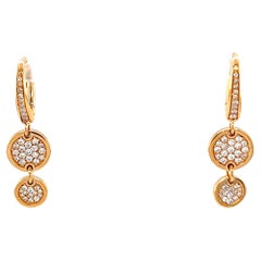 18 Karat Rose Gold Diamond Drop Earrings