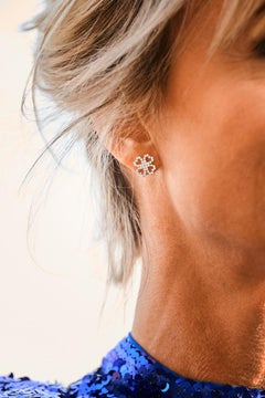 18 Karat Rose Gold Diamond Earrings