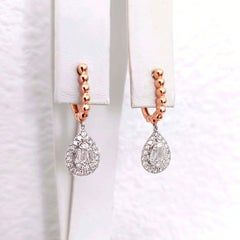 18 Karat Rose Gold Diamond Earrings