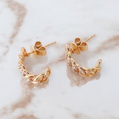 18 Karat Rose Gold Diamond Earrings