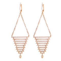 18 Karat Rose Gold Diamond Earrings