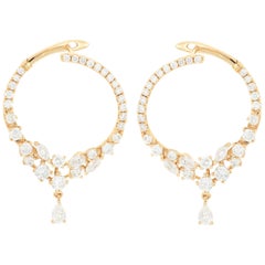18 Karat Rose Gold Diamond Earrings