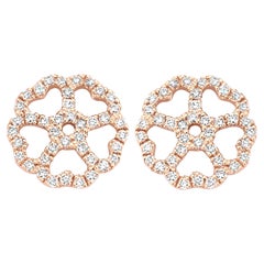 18 Karat Rose Gold Diamond Earrings