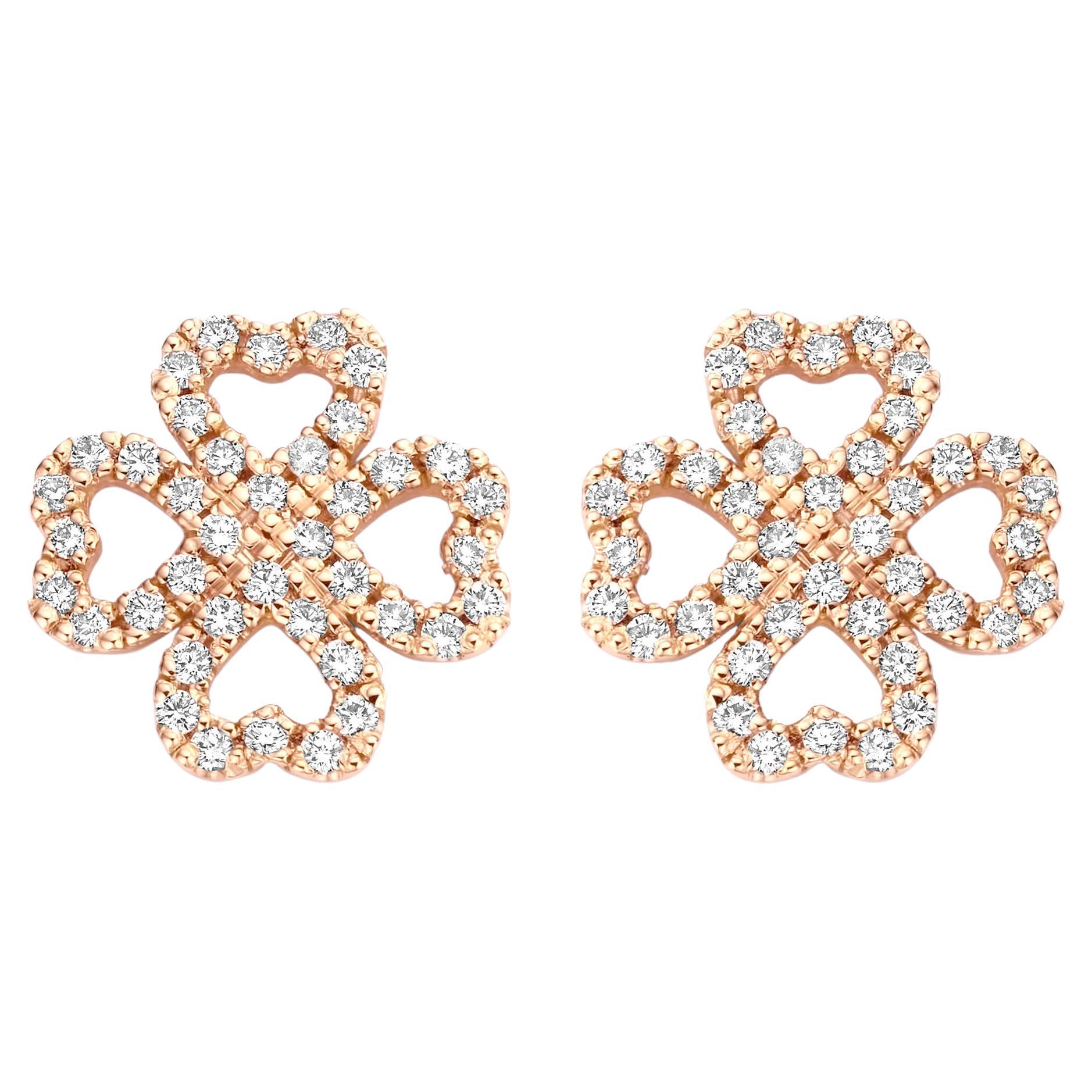 Akillis Python Earrings 18 Karat Rose Gold Half-Set White Diamonds For ...