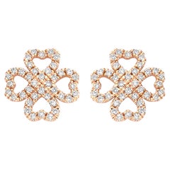 Boucles d'oreilles en or rose 18 carats avec diamants