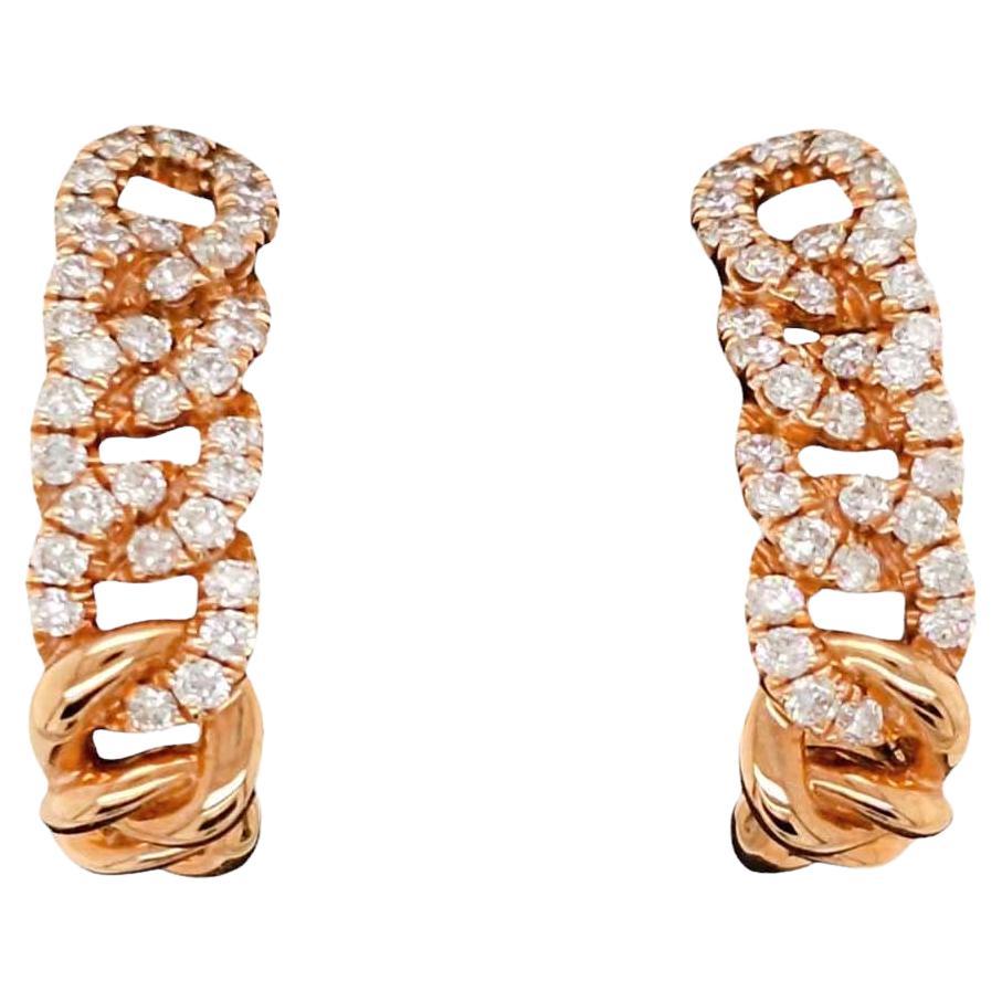 18 Karat Rose Gold Diamond Earrings