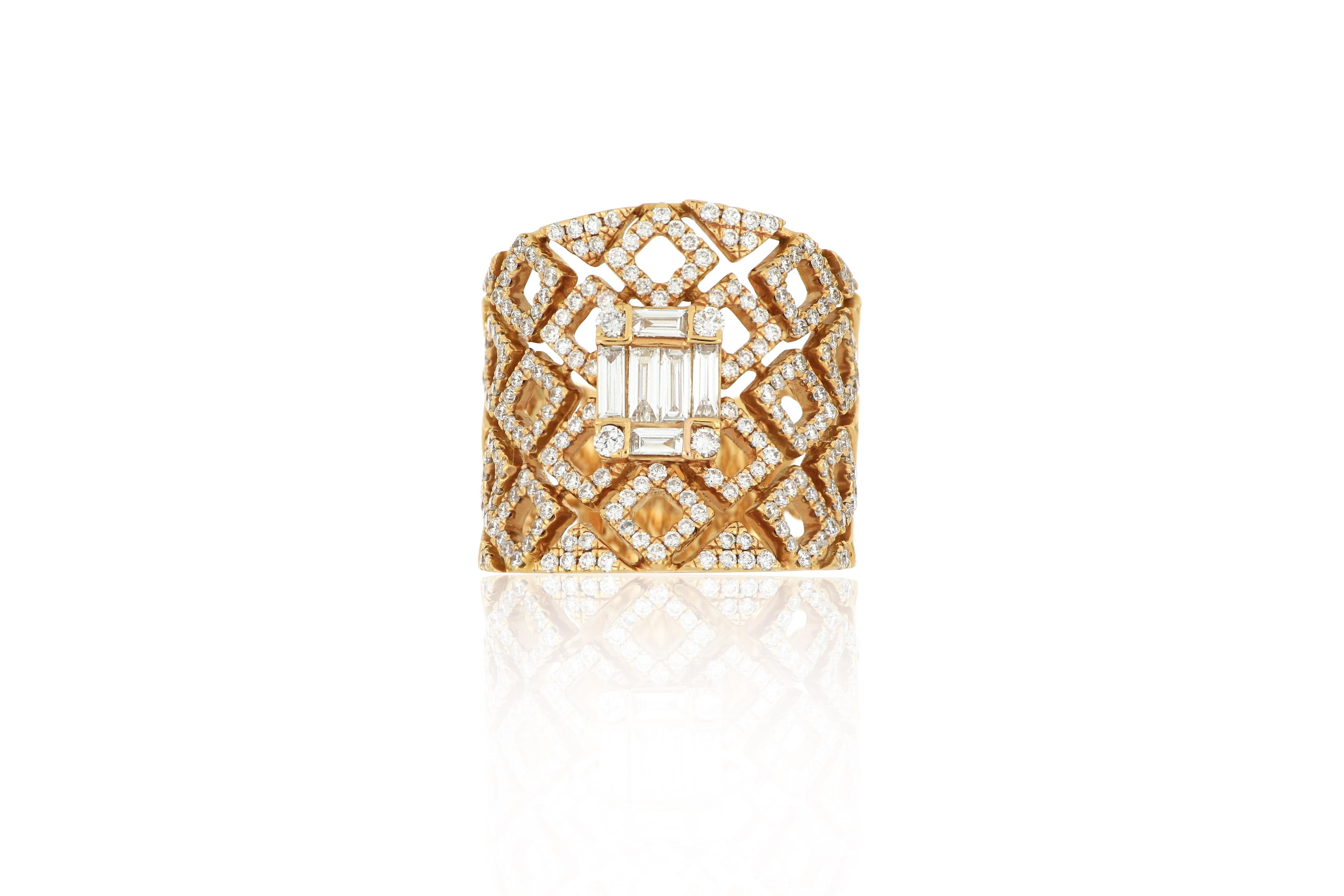 A diamond ring, composed of baguette diamonds and brilliant-cut diamonds, weighing approximately 1.23 carats in total, mounted in 18K rose gold.
O’Che 1867 was founded one and a half centuries ago in Macau. The brand is renowned for its high