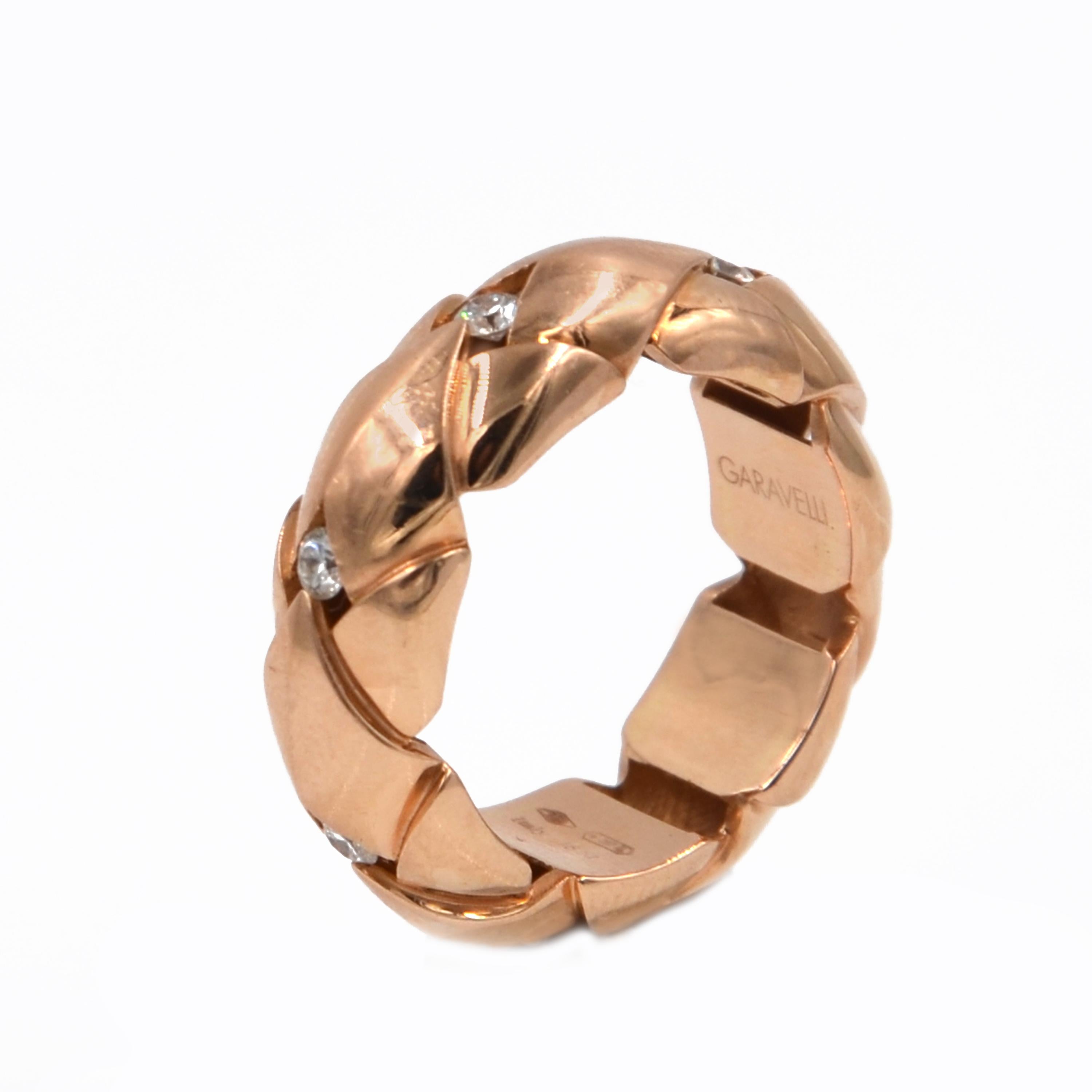 18 Karat Rose Gold Diamond Garavelli Ring 1